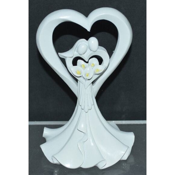NIB White Heart Bride & Groom Wedding Cake Topper - Picture 1 of 2